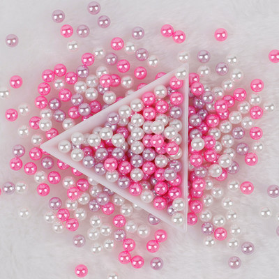 3-10 mm jaukta izmēra pērļu balta/pērļu neporaina apaļas imitācijas plastmasas pērļu krelles rokdarbiem un rotaslietu izgatavošanai