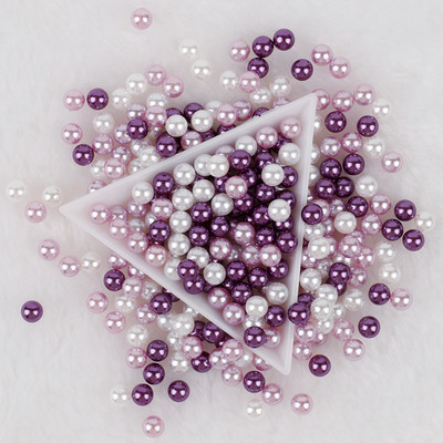 3-10 mm jaukta izmēra pērļu balta/pērļu neporaina apaļas imitācijas plastmasas pērļu krelles rokdarbiem un rotaslietu izgatavošanai