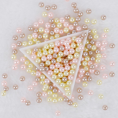 3-10 mm jaukta izmēra pērļu balta/pērļu neporaina apaļas imitācijas plastmasas pērļu krelles rokdarbiem un rotaslietu izgatavošanai