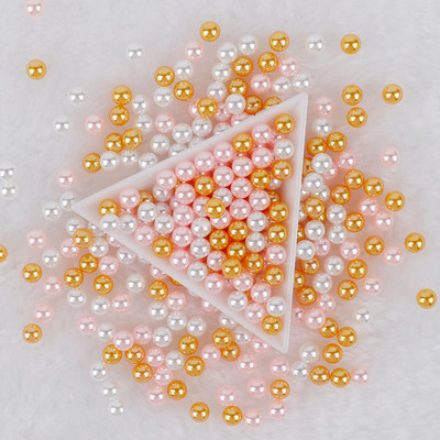 3-10 mm jaukta izmēra pērļu balta/pērļu neporaina apaļas imitācijas plastmasas pērļu krelles rokdarbiem un rotaslietu izgatavošanai