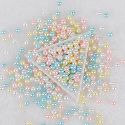 3-10 mm jaukta izmēra pērļu balta/pērļu neporaina apaļas imitācijas plastmasas pērļu krelles rokdarbiem un rotaslietu izgatavošanai