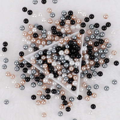 3-10 mm jaukta izmēra pērļu balta/pērļu neporaina apaļas imitācijas plastmasas pērļu krelles rokdarbiem un rotaslietu izgatavošanai