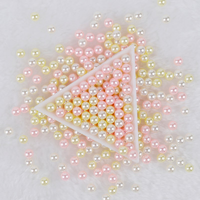 3-10 mm jaukta izmēra pērļu balta/pērļu neporaina apaļas imitācijas plastmasas pērļu krelles rokdarbiem un rotaslietu izgatavošanai