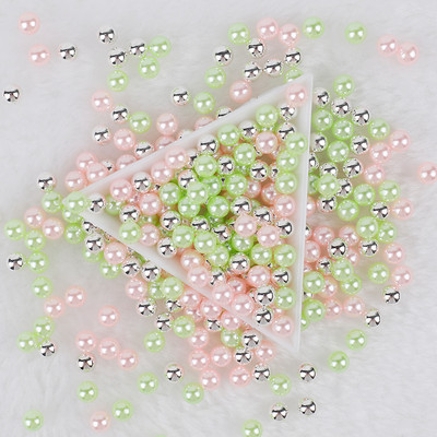 3-10 mm jaukta izmēra pērļu balta/pērļu neporaina apaļas imitācijas plastmasas pērļu krelles rokdarbiem un rotaslietu izgatavošanai