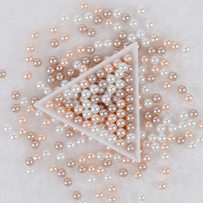 3-10 mm jaukta izmēra pērļu balta/pērļu neporaina apaļas imitācijas plastmasas pērļu krelles rokdarbiem un rotaslietu izgatavošanai