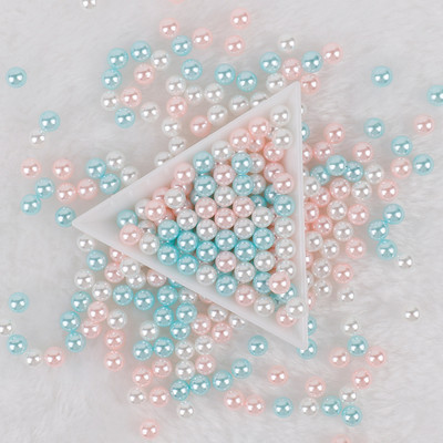 3-10 mm jaukta izmēra pērļu balta/pērļu neporaina apaļas imitācijas plastmasas pērļu krelles rokdarbiem un rotaslietu izgatavošanai