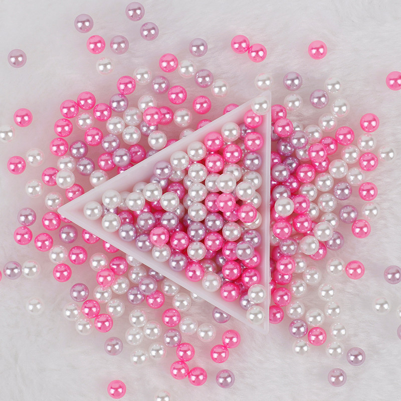 3-10 mm jaukta izmēra pērļu balta/pērļu neporaina apaļas imitācijas plastmasas pērļu krelles rokdarbiem un rotaslietu izgatavošanai