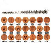 1 gab. Ādas griešanas reljefa rīks, ar rokām darināts ādas apdrukas zīmogs, dekoratīvs raksts, grebts