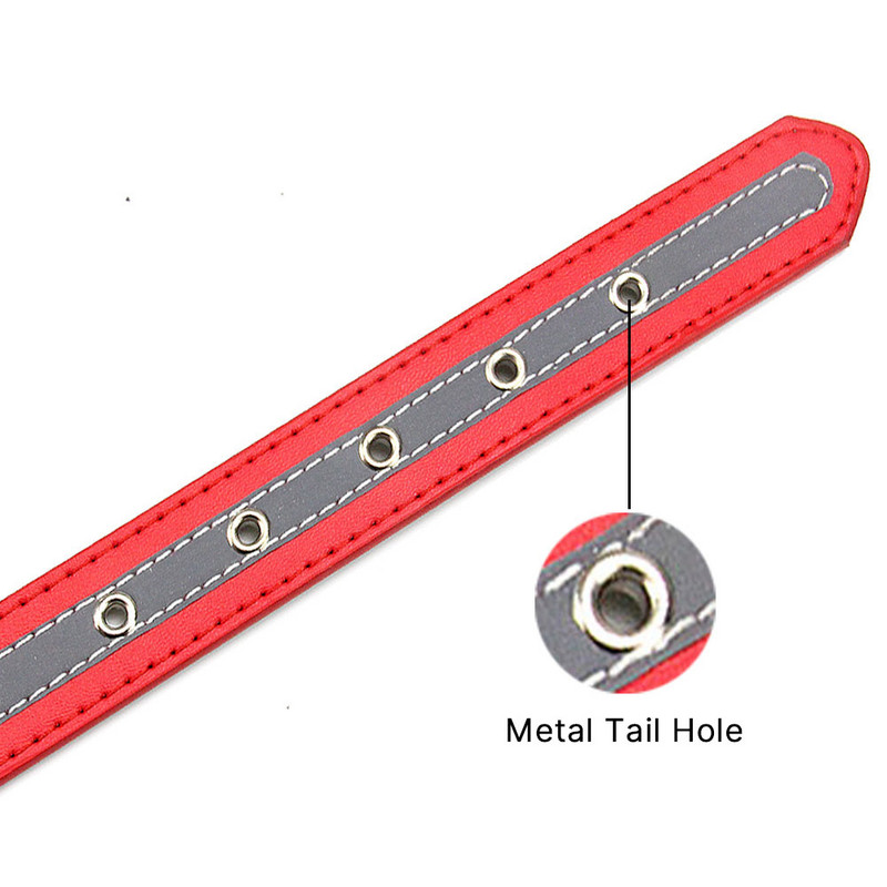 S-XXL suņu kaklasiksna atstarojoša nakts drošība kucēnam kakla siksna Metāla astes cauruma kaklasiksnas maziem vidēji lieliem suņu mājdzīvnieku izstrādājumiem 6 krāsas