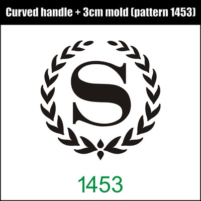 JINXINYANG 3 cm kūkas zīmols cepšana vara veidne misiņa rokturu komplekts, kas dedzina koka ādu maize Hamberger liellopu gaļas zīmola nospiedums