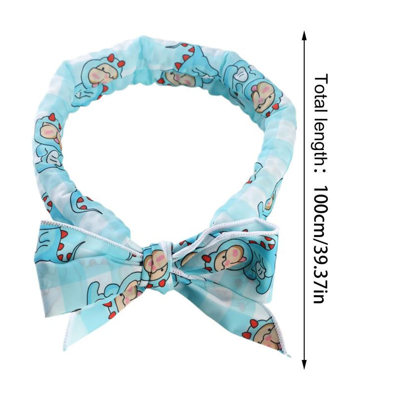 Maza suņu bandana mājdzīvnieku āra dzesēšanas kaklasiksna atkārtoti lietojama multfilmu raksti suņiem dekoratīva šalle kakla ķermeņa atdzesēšanai