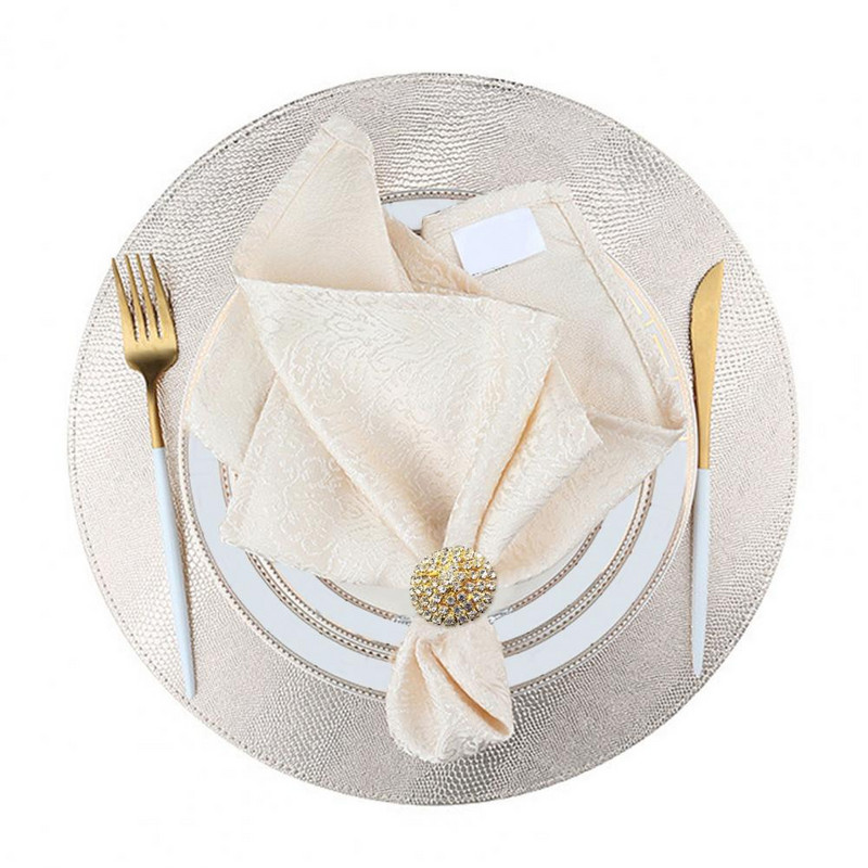 6 gab. Salvešu turētāji Noderīgi, galvanizēti salvešu klipši, ar kalnu akmeni izrotāti salvešu gredzenu turētāji kāzu ballītei