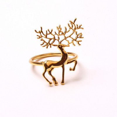 1gab Ziemassvētku salvešu gredzenu sprādzes sakausējums Augstas kvalitātes jauki auduma gredzenu turētāji mājas restorāna Ziemassvētku ballīšu galda dekorēšanai