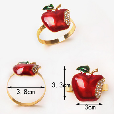 1gab Ziemassvētku salvešu gredzenu sprādzes sakausējums Augstas kvalitātes jauki auduma gredzenu turētāji mājas restorāna Ziemassvētku ballīšu galda dekorēšanai