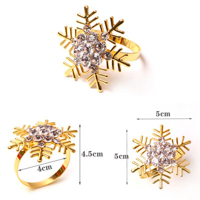 1gab Ziemassvētku salvešu gredzenu sprādzes sakausējums Augstas kvalitātes jauki auduma gredzenu turētāji mājas restorāna Ziemassvētku ballīšu galda dekorēšanai