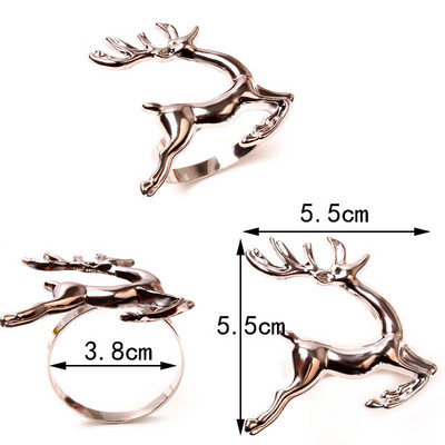 1gab Ziemassvētku salvešu gredzenu sprādzes sakausējums Augstas kvalitātes jauki auduma gredzenu turētāji mājas restorāna Ziemassvētku ballīšu galda dekorēšanai