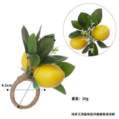 6 buc/lot inele pentru șervețele de masă portocaliu cu cataramă de lămâie set de 6 inele decorative din frunze de viță de vie de fructe artificiale pentru petrecere