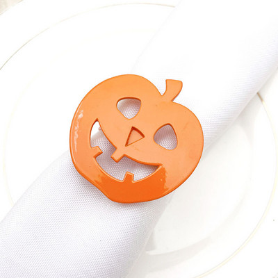 Helovino servetėlių žiedai Moliūgų dekoratyvinės servetėlių sagtys Rekvizitai Moliūgų servetėlių laikiklis Servetėlių žiedas Vakarėlio pietų stalo dekoras 2022 m.