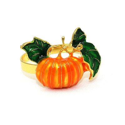 Helovino servetėlių žiedai Moliūgų dekoratyvinės servetėlių sagtys Rekvizitai Moliūgų servetėlių laikiklis Servetėlių žiedas Vakarėlio pietų stalo dekoras 2022 m.