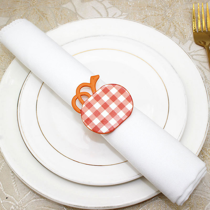 Helovino servetėlių žiedai Moliūgų dekoratyvinės servetėlių sagtys Rekvizitai Moliūgų servetėlių laikiklis Servetėlių žiedas Vakarėlio pietų stalo dekoras 2022 m.