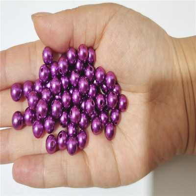 Tīri baltas 3-12 mm taisnas atveres apaļas plastmasas pērļu imitācijas krelles rotaslietu aksesuāriem Pērlīšu un juvelierizstrādājumu izgatavošana