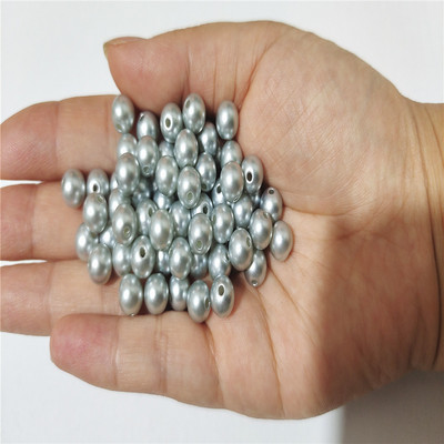 Tīri baltas 3-12 mm taisnas atveres apaļas plastmasas pērļu imitācijas krelles rotaslietu aksesuāriem Pērlīšu un juvelierizstrādājumu izgatavošana