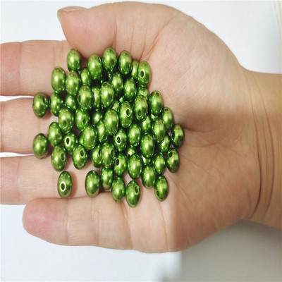 Tīri baltas 3-12 mm taisnas atveres apaļas plastmasas pērļu imitācijas krelles rotaslietu aksesuāriem Pērlīšu un juvelierizstrādājumu izgatavošana