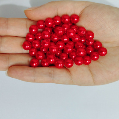 Tīri baltas 3-12 mm taisnas atveres apaļas plastmasas pērļu imitācijas krelles rotaslietu aksesuāriem Pērlīšu un juvelierizstrādājumu izgatavošana