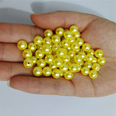 Tīri baltas 3-12 mm taisnas atveres apaļas plastmasas pērļu imitācijas krelles rotaslietu aksesuāriem Pērlīšu un juvelierizstrādājumu izgatavošana