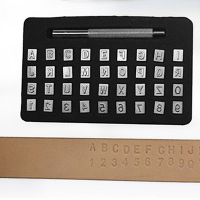 36 gab. Metāla ādas alfabēta burtu numuru štancēšanas rīki DIY Leathercraft zīmogu perforatoru komplekts Ādas metāla apdrukas veidne