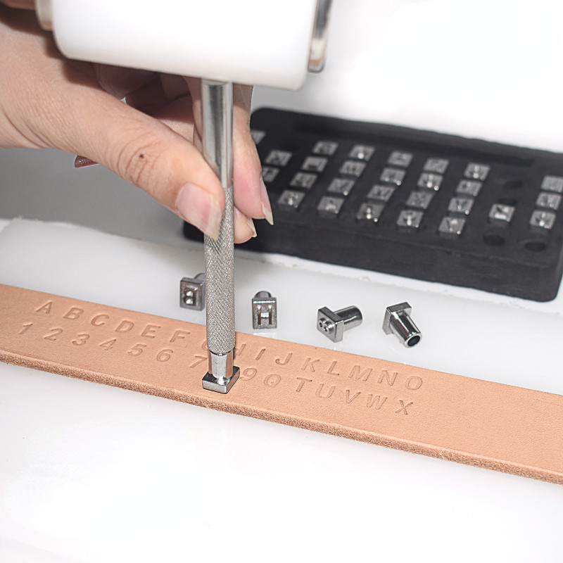 36 gab. Metāla ādas alfabēta burtu numuru štancēšanas rīki DIY Leathercraft zīmogu perforatoru komplekts Ādas metāla apdrukas veidne