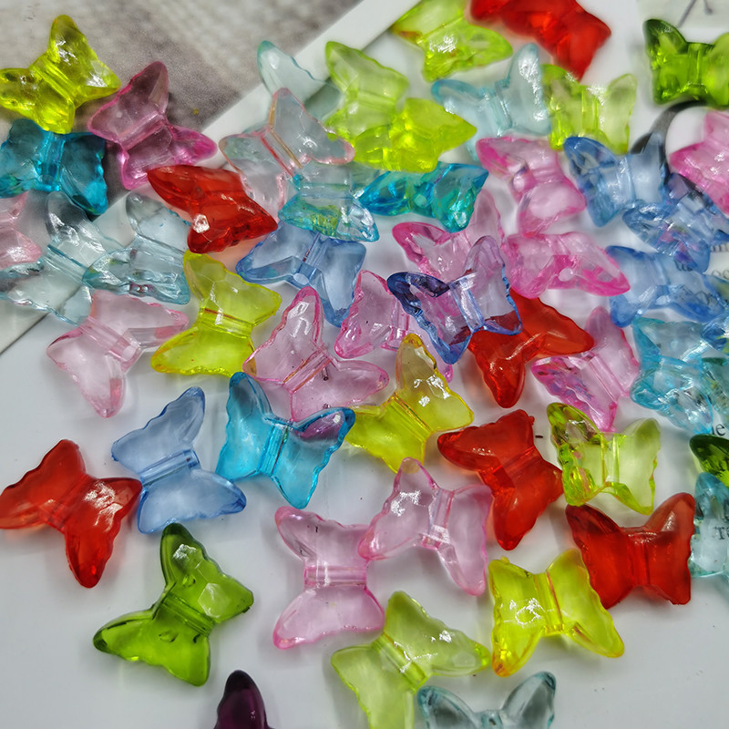 Matēta caurspīdīga roze abs pērļu imitācija ziedlapa puķe tauriņš matadata vaļīgas krelles DIY matu apģērbu aksesuāri