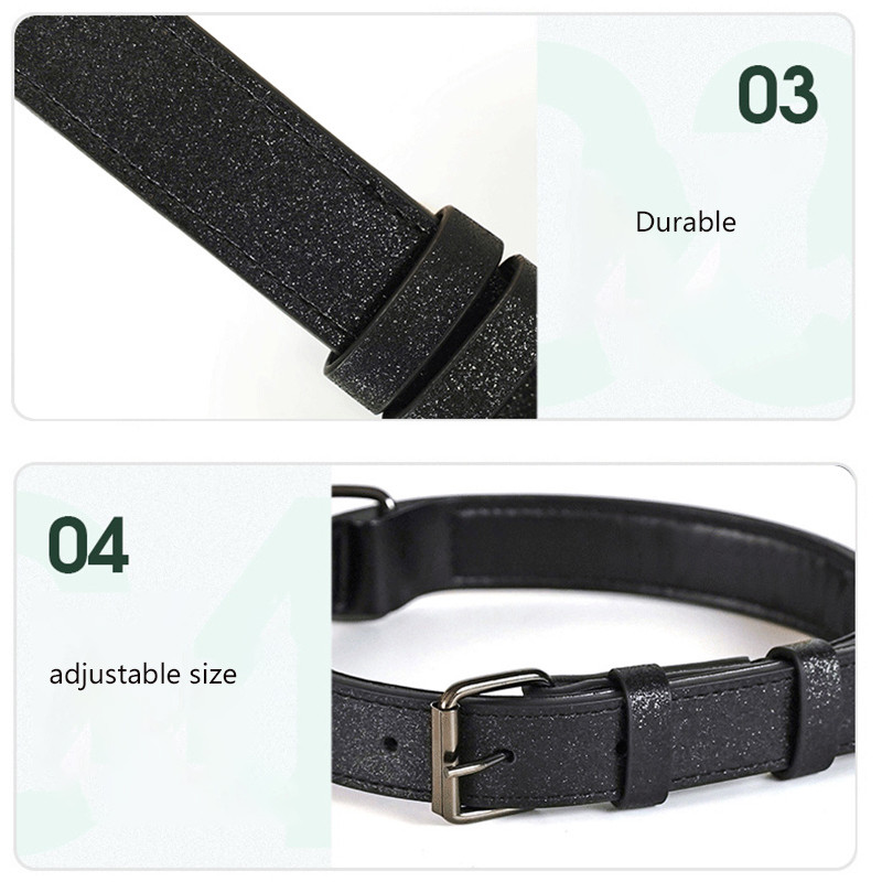 Ādas mājdzīvnieku kaklasiksna, regulējama maza un vidēja suņu kakla siksnas mezgls, nodilumizturīgs PU materiāls ar metāla sprādzi mājdzīvnieku kaklasiksnas piederumiem