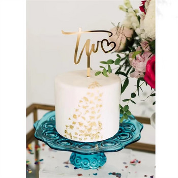 Нов Честит Рожден Ден Дете Една Две Три Години Торти За Торти Златен Акрилен Топпер за Кексчета за Рожден Ден на Бебе Декорации за Торта