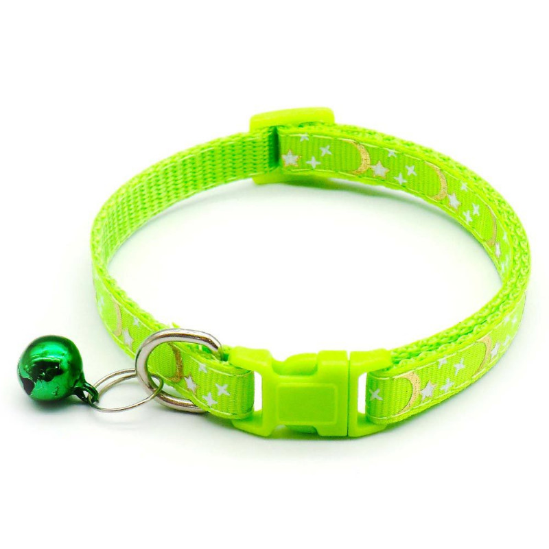 Jauka kaķa un suņa kaklasiksna Moon Star apdruka ar zvaniņu noņemamu kaķa kaklasiksnu Pet Cat Kaklarota Apkakle Regulējama Drošības Kaķēnu Apkakle
