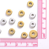 100 gab/partija nerūsējošā tērauda plakana starplikas sakausējuma lodītes 6 mm 8 mm diska metāla vaļīga starplikas lodītes rotaslietu izgatavošanai, DIY rokassprādze