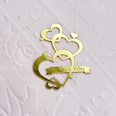 Jauns mīlestības dizains Daudz laimes dzimšanas dienā kūkas virsma Rozā zelta akrila kāzu ballīšu kūku toperi deserta dekorēšana bērnu dušas dāvanai