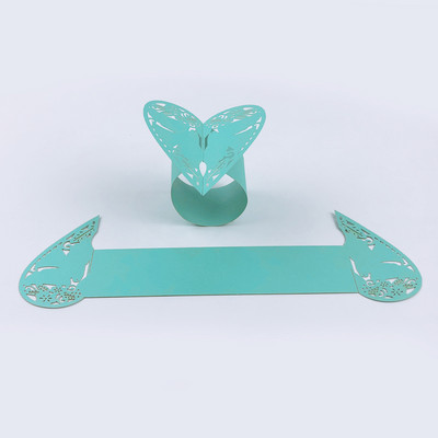 50gab baloža formas lāzera griezts papīrs vakariņu dvielis salvetes gredzeni turētāji dzimšanas dienas kāzu ballīte Ziemassvētku mājas galda noformējums