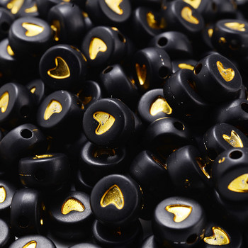 100 τμχ/Παρτίδα 7mm Ακρυλικές Επίπεδες Στρογγυλές Χάντρες Μαύρες Λευκές Ρωσικά γράμματα Ανάμειξη Spacer Beads For Jewelry Making DIY κολιέ βραχιόλι