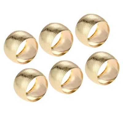 6 bucăți/set inel pentru șervețele cu model în relief Suport pentru șervețele rotunde Cataramă pentru șervețele auriu/argint/aur trandafir Decor de masă pentru petrecere de nuntă