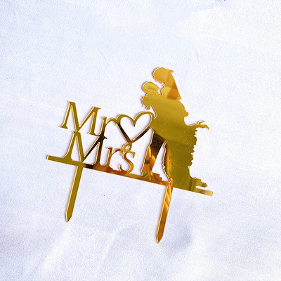 5 bucăți/lot Tort de nuntă Topper acrilic Bride To Be Tort Decoration Mariage Aniversare Petrecere Coacerea Desert Tort Top Drapel Cupcake