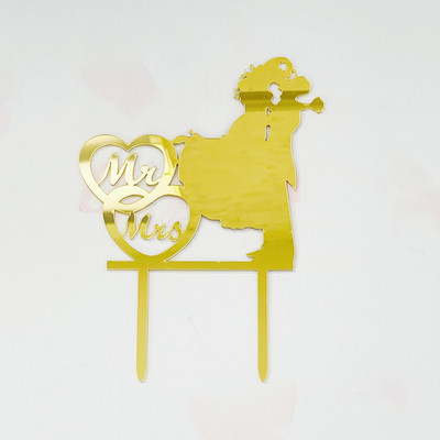 5 bucăți/lot Tort de nuntă Topper acrilic Bride To Be Tort Decoration Mariage Aniversare Petrecere Coacerea Desert Tort Top Drapel Cupcake