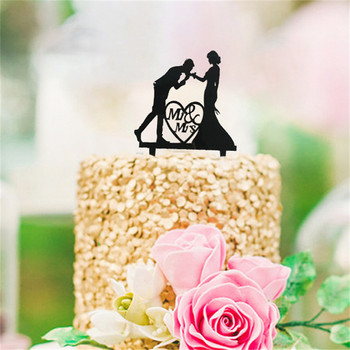 5τμχ Μαύρος χρυσός Πρόταση αγάπης Αρραβώνας Επέτειος γάμου Ακρυλικό κάλυμμα Ρομαντικό στολισμό γαμήλιας τούρτας Προμήθειες για πάρτι