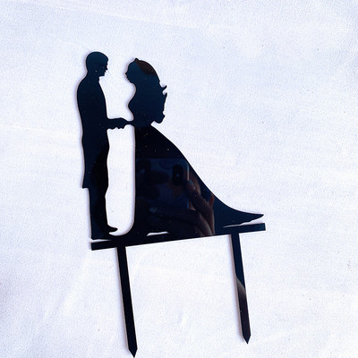 5 komada Crnog zlata Ljubavna prosidba Obljetnica zaruka Vjenčanje Akrilni nadjev za tortu Romantična dekoracija vjenčane torte Potrepštine za zabavu