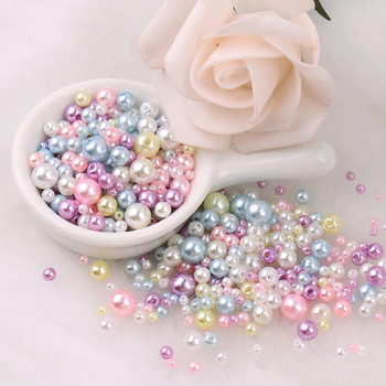 Plastic Imitation Pearl 150-200Pcs/Pack Mix Size 3/4/5/6/8mm Beads With Hole Colorful Pearls Round DIY for Jewelry Making Craft