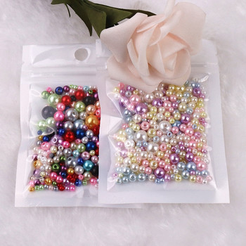 Plastic Imitation Pearl 150-200Pcs/Pack Mix Size 3/4/5/6/8mm Beads With Hole Colorful Pearls Round DIY for Jewelry Making Craft