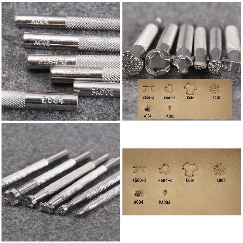 Ādas griešanas drukāšanas rokasgrāmata DIY ādas sakausējumu drukas rīki Īpaši drukas rīki ziedu grebšanai un klauvēšanai K536