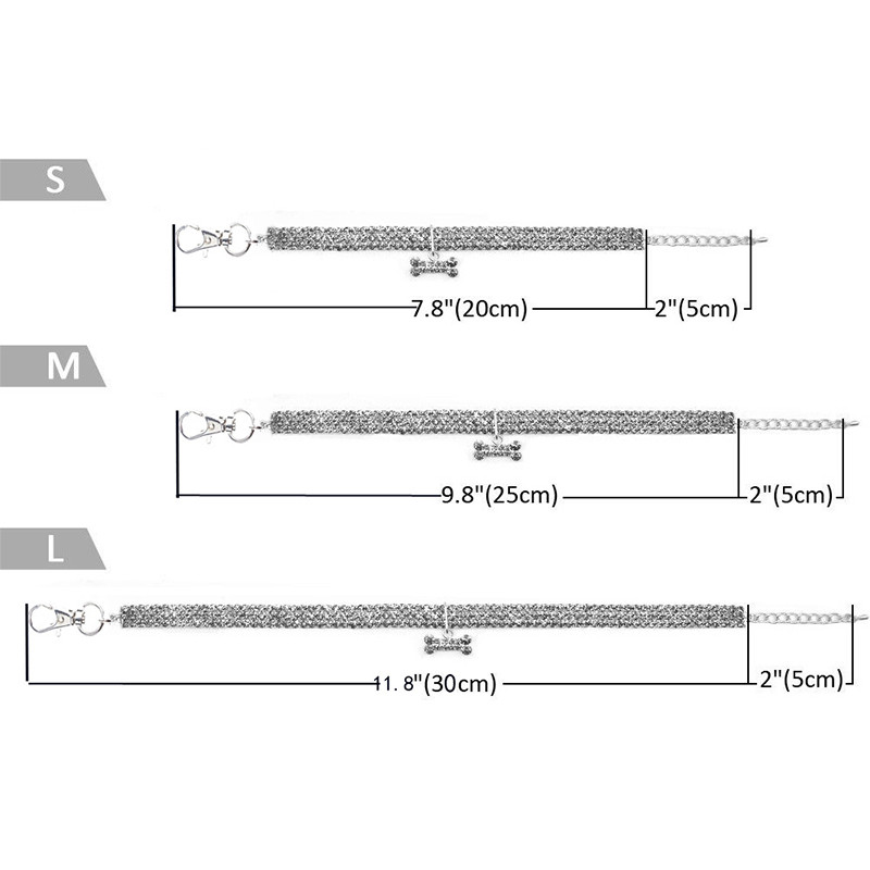 Mirdzošas mazas suņu kaklasiksnas drošības elastīgas regulējamas mazuļa kucēnu kaķu kaklarota Diamante kalnu akmens mājdzīvnieku suņu kaklasiksnas