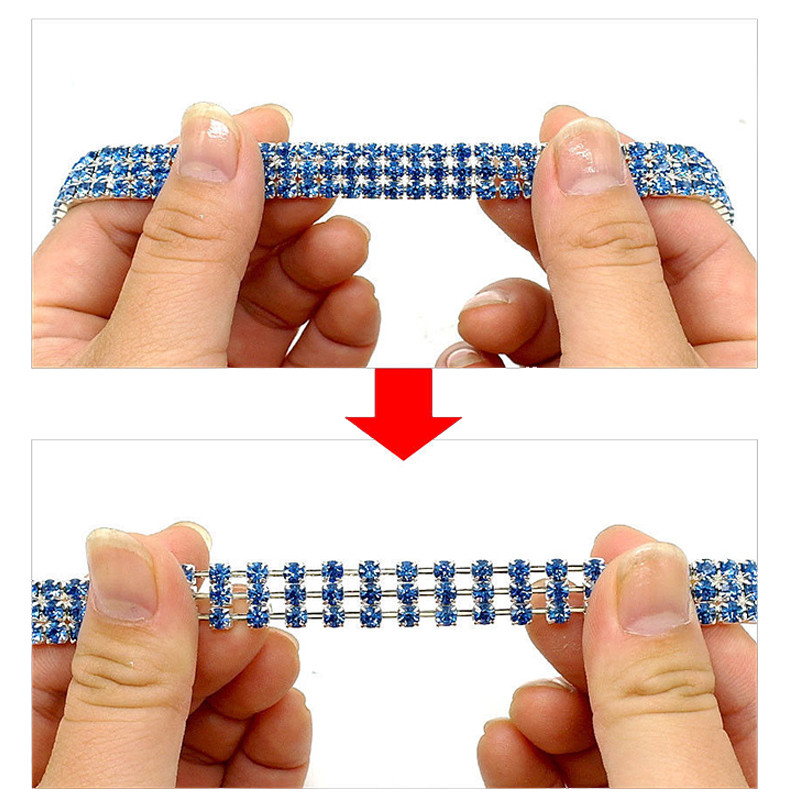 Mirdzošas mazas suņu kaklasiksnas drošības elastīgas regulējamas mazuļa kucēnu kaķu kaklarota Diamante kalnu akmens mājdzīvnieku suņu kaklasiksnas