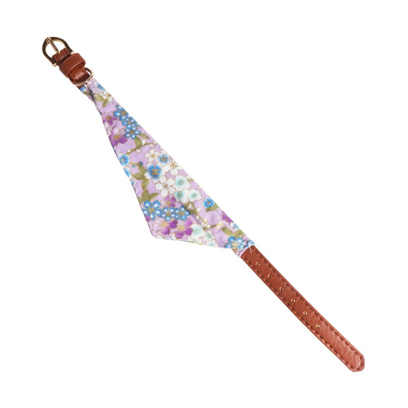 Modes purpursarkani ziedu apdruka Mazie mājdzīvnieki Suņi kaklasiksna āra pastaigu pavadi siksnas kucēni kaķi Bowknot kaklasiksnas čivavas pavadas